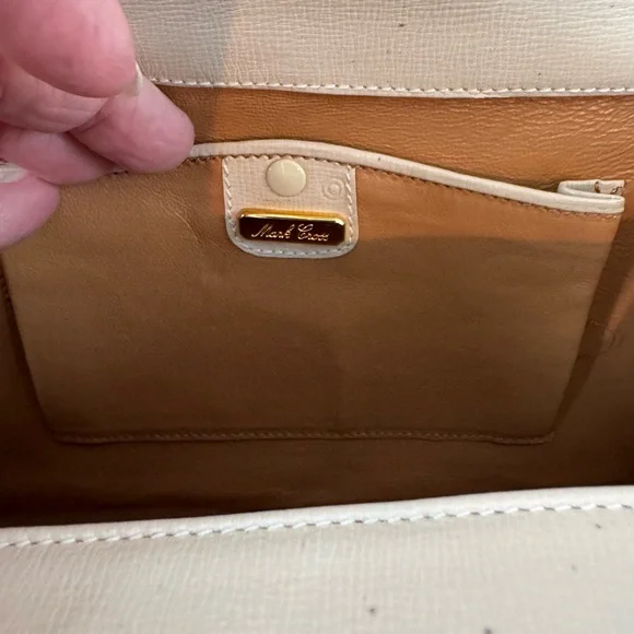 Vintage Mark Cross Handbag Cream. - Picture 8 of 8